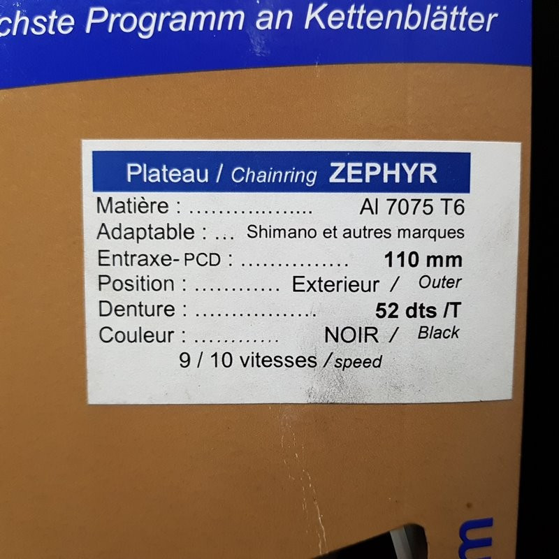 Plateau N.O.S "SPECIALITES TA ZEPHYR" 52d BCD 110 (Ref 746)