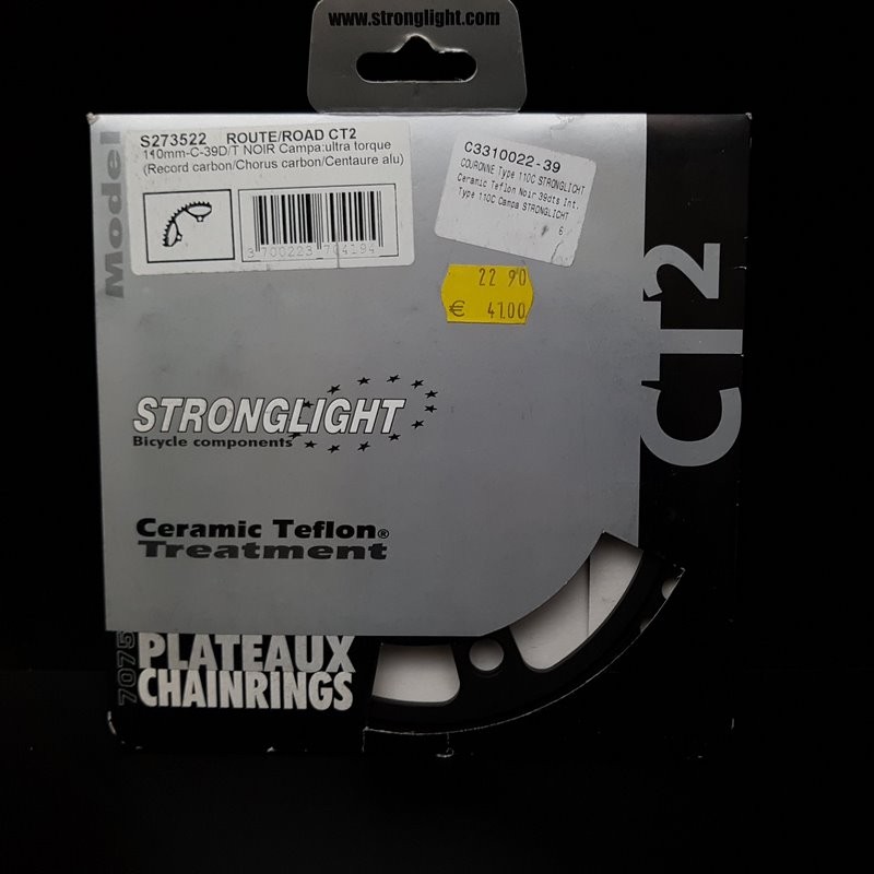 Plateau NOS "STRONGLIGHT CT2 Campagnolo" 39d BCD 110C (Ref 773)