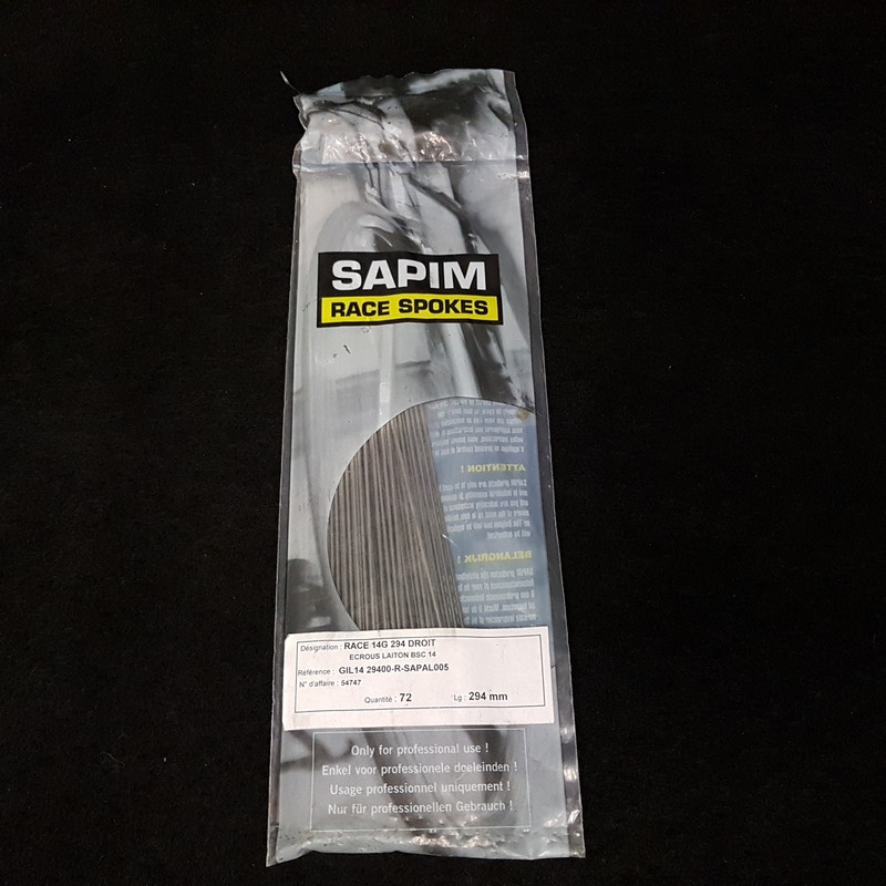 Juego de 5 radios "SAPIM RACE straight pull" Ø 1.8/2.0 - 294 mm
