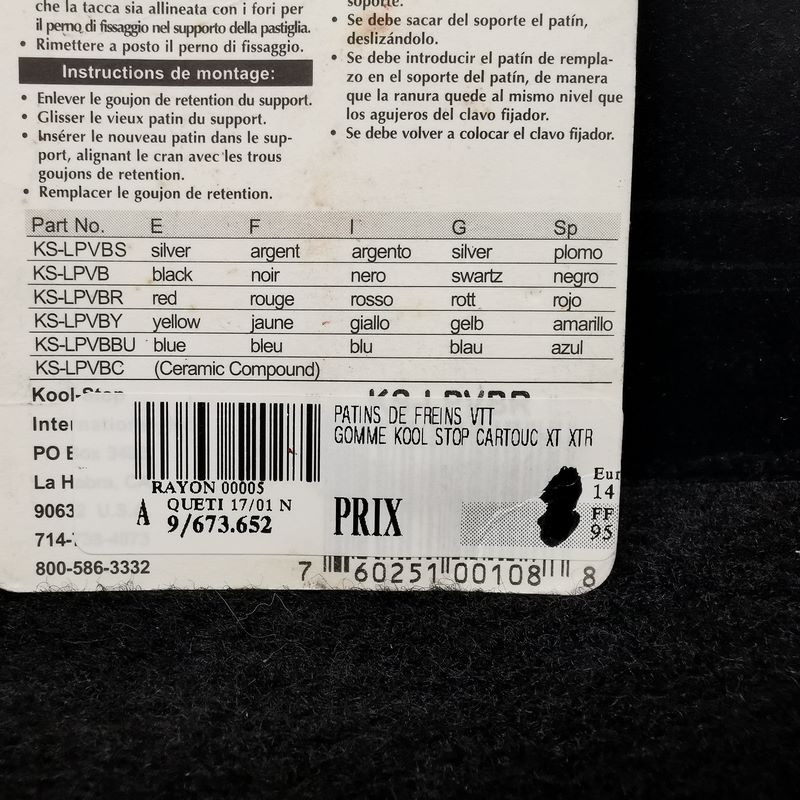 Pattini "KOOL STOP" V BRAKE (Ref 84)