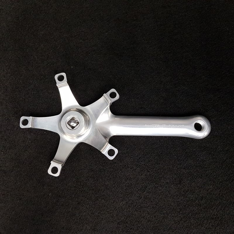 Platos y bielas rectos N.O.S "CAMPAGNOLO CROCE D'AUNE 172.5 mm" (Ref 939)