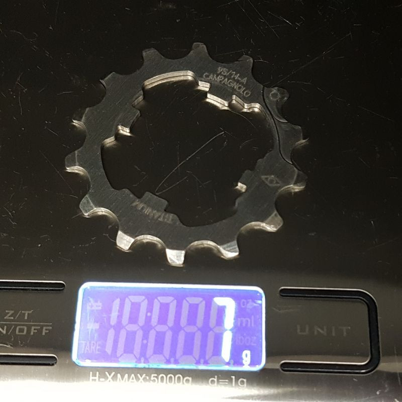 Pignon "CAMPAGNOLO RECORD TITANIUM 9v" 14d (Ref 160)