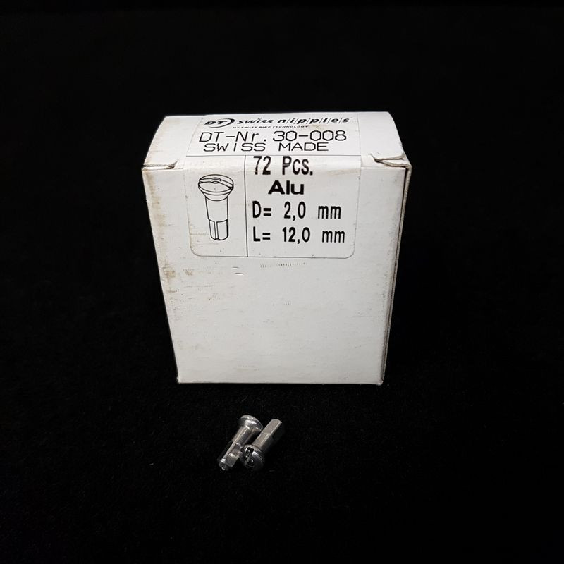 72 "DT SWISS ALU" spoke heads, 2mm x 12mm (Ref 01)