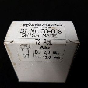 10 Speichenköpfe „DT SWISS ALU Grau“ 2 mm x 12 mm (Art.-Nr. 02)
