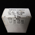 10 cabezales de radios «DT SWISS ALU Gris» de 2 mm x 12 mm (Ref. 02)