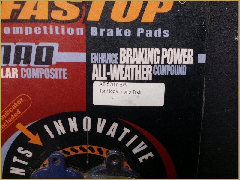 Disc brake pads HOPE MONO TRAIL" (Ref 29)